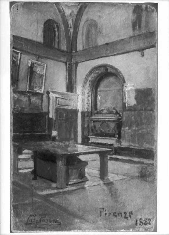 Riproduzione di opera d'arte - Interno di chiesa 1, Biblioteca Nazionale Braidense, Milano